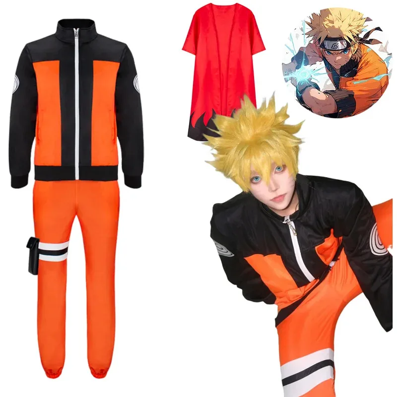 

Uzumaki Kakashi Cosplay Costume Adult Men's Japanese Cartoon Outfit with Capes Headband Cloak Top Pants for Cosplay Events