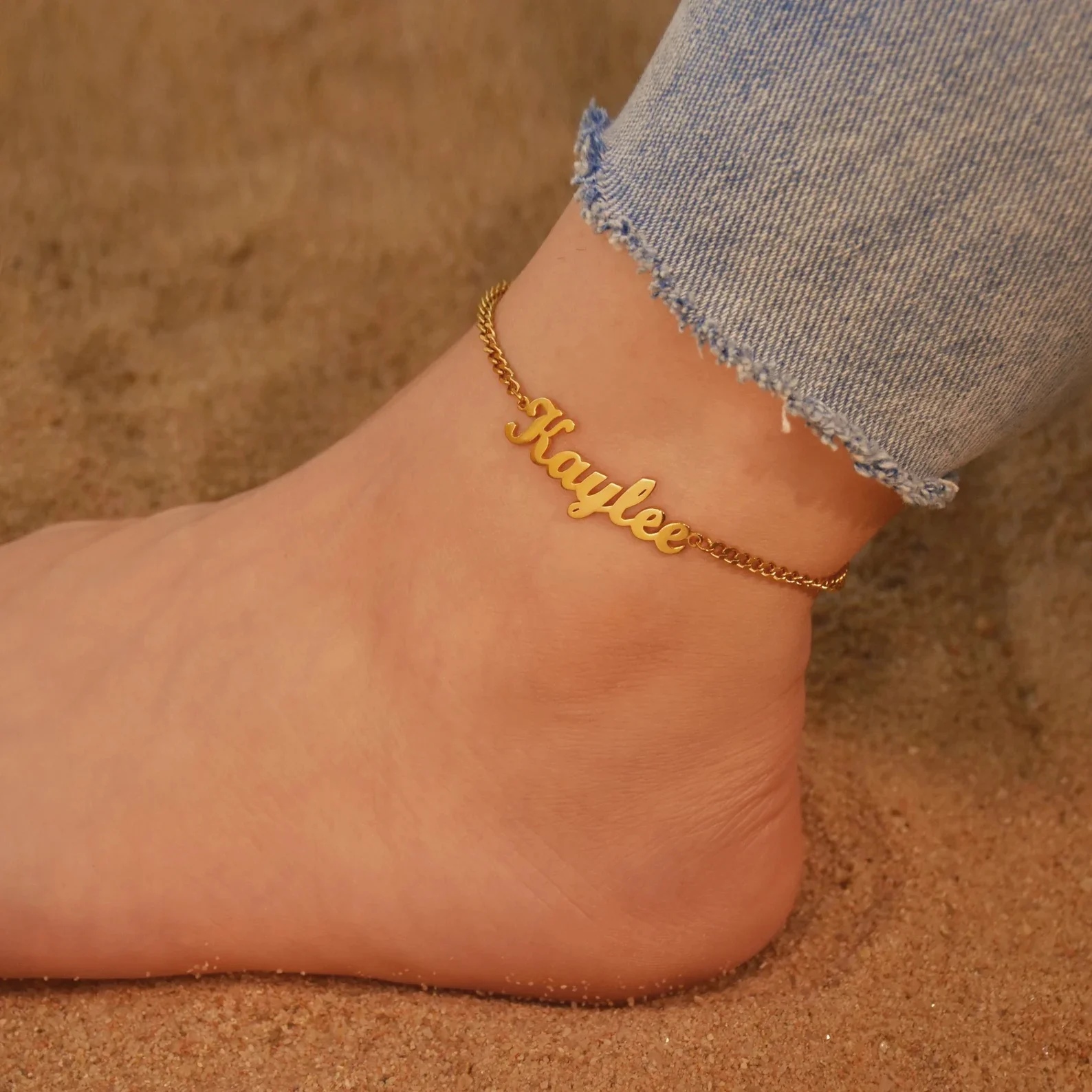 

Custom Name Anklet Personalized Adjustable Anklet Beach Jewelry Gift for Her Customized Jewelry Bridesmaid Gift Foot Jewelry