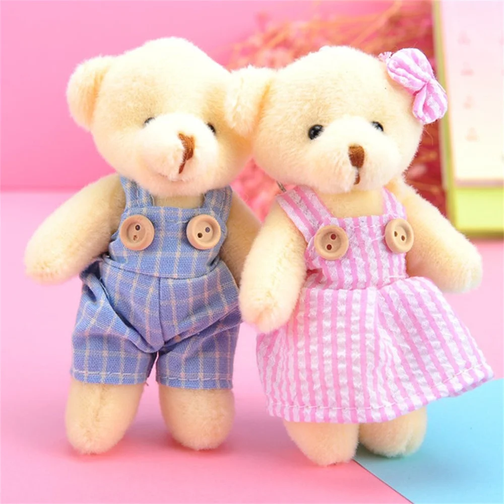 Fashion Cute Couple Teddy Bear Key Chain Woman Bag Keyring Men Car Keychain Girl Trinkets Wedding Toy Girl Party Gift K104 view 5