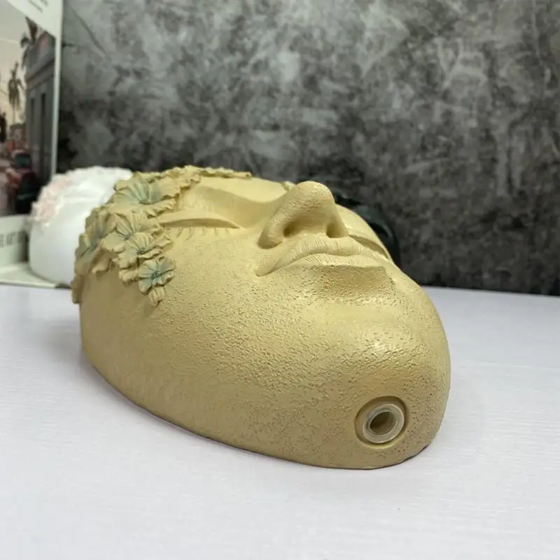 

Head Wall Planter Face Resin Planter Pot Wall Mounted Flower Pot Indoor Outdoor Flowerpot Home Decor Cute Plants Vase for Porch