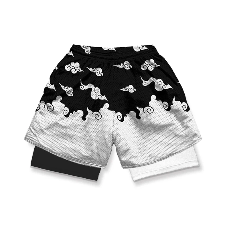 Short de sport respirant pour homme, short de course anime, short de plage d\'entraînement, 5 vitesses, 2 en 1, Luffy, Zoro, Dean M, Intérieur a