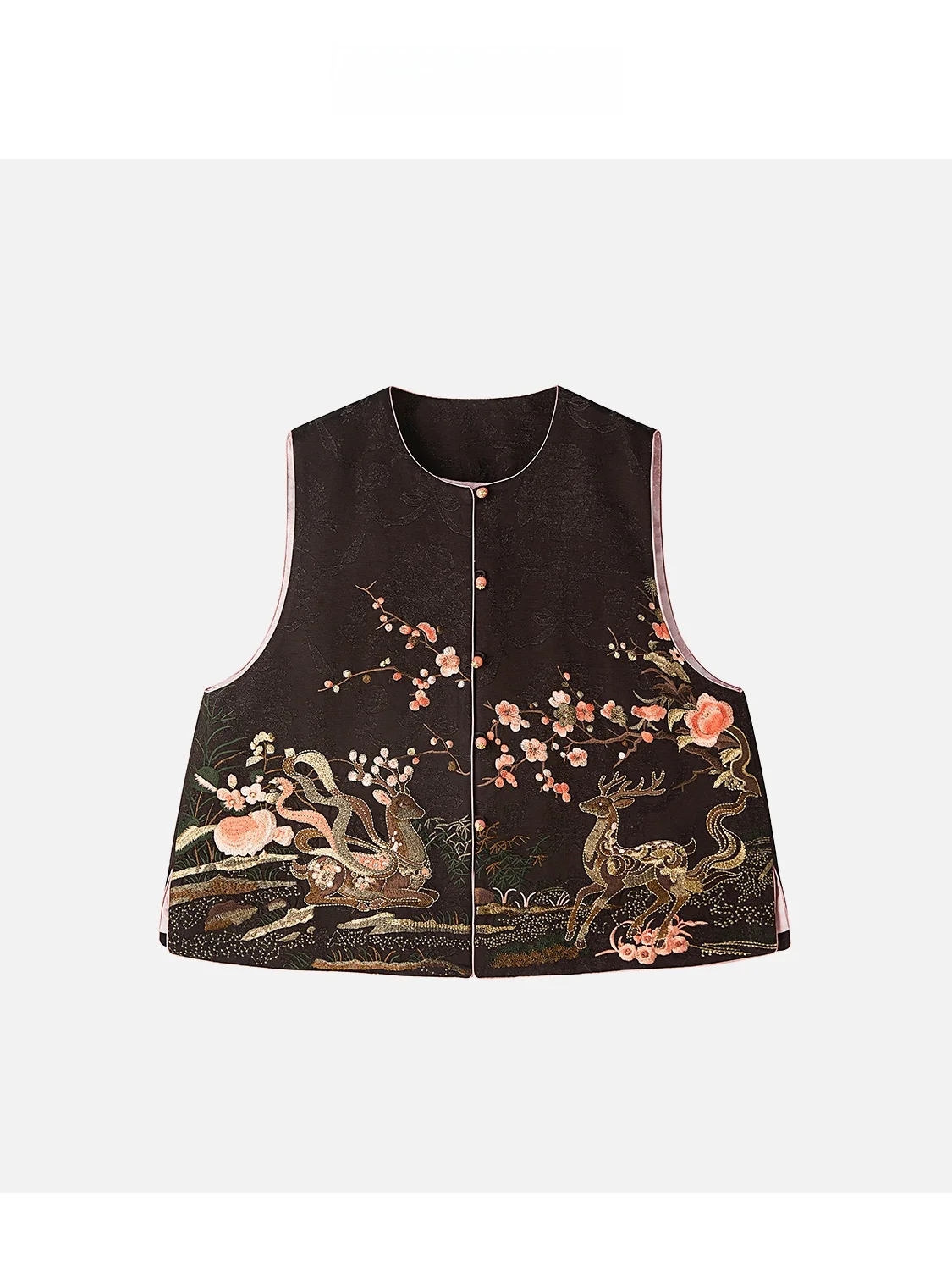 

Новинка 2025: Женский жилет Jingjing2025 "Plum Deer Shadow" с роскошной вышивкой и узором, в китайском стиле, модный