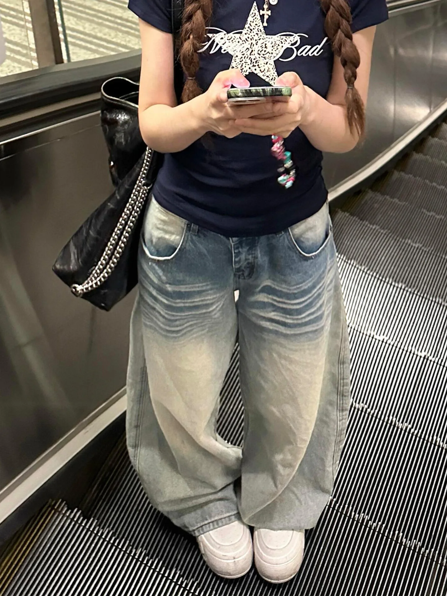 

Retro Washed Slim High Waist Wide Leg Jeans Women's Summer New Style Light Blue Denim Pants Vintage Style Casual Trousers