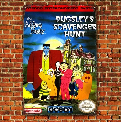 Pugsley's Adventure Hunt Video Game Metal Poster Tin Sign (Size)