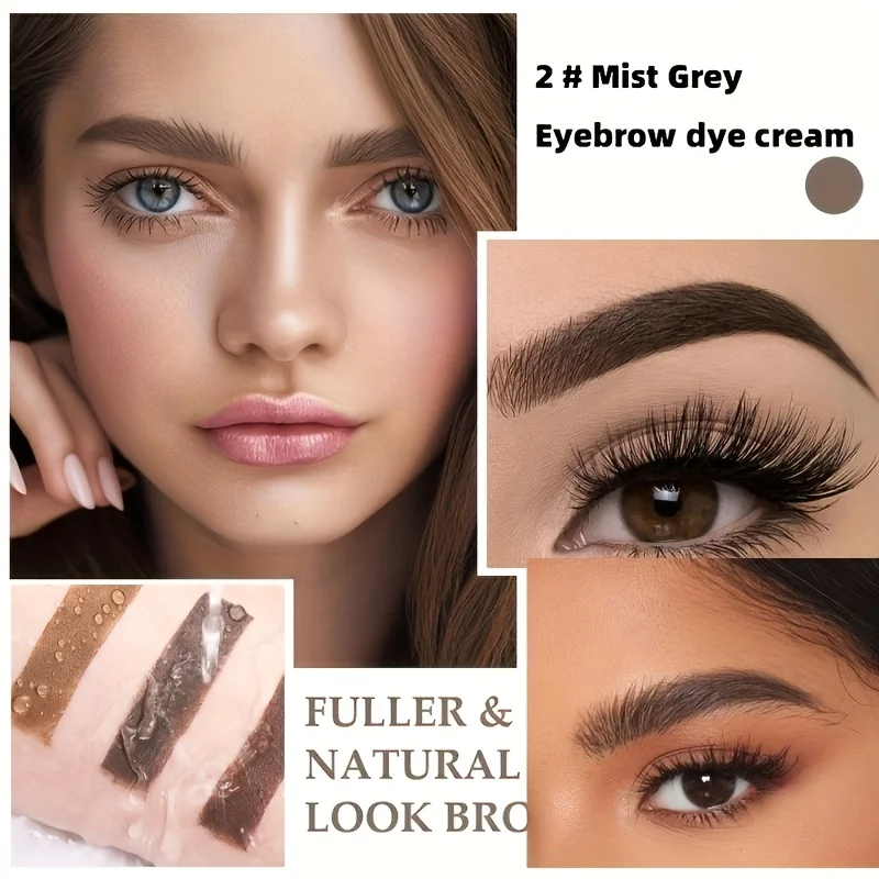 Crème de teinture pour sourcils à double extrémité, applicateur éponge, imperméable, anti-taches, couleur naturelle, facile à appliquer, longue durée