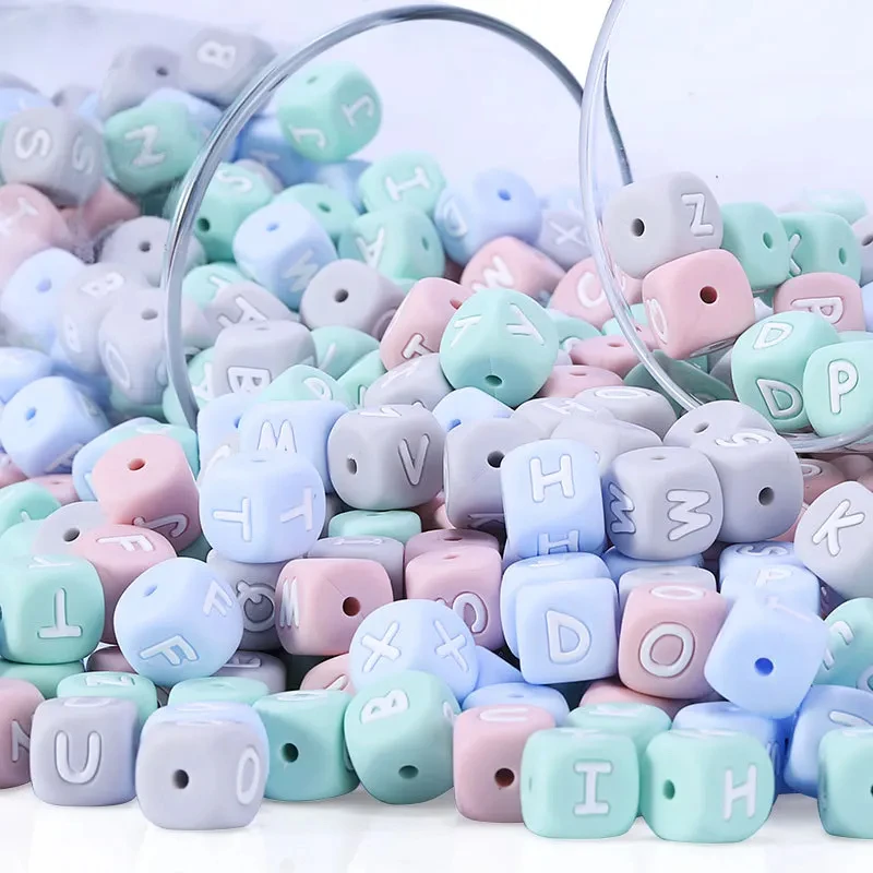 

ABCPICK 100pcs Silicone Letters English Alphabet Beads 12mm Eco-Friendly DIY Pacifier Chain Jewelry Making Handmade Accessories