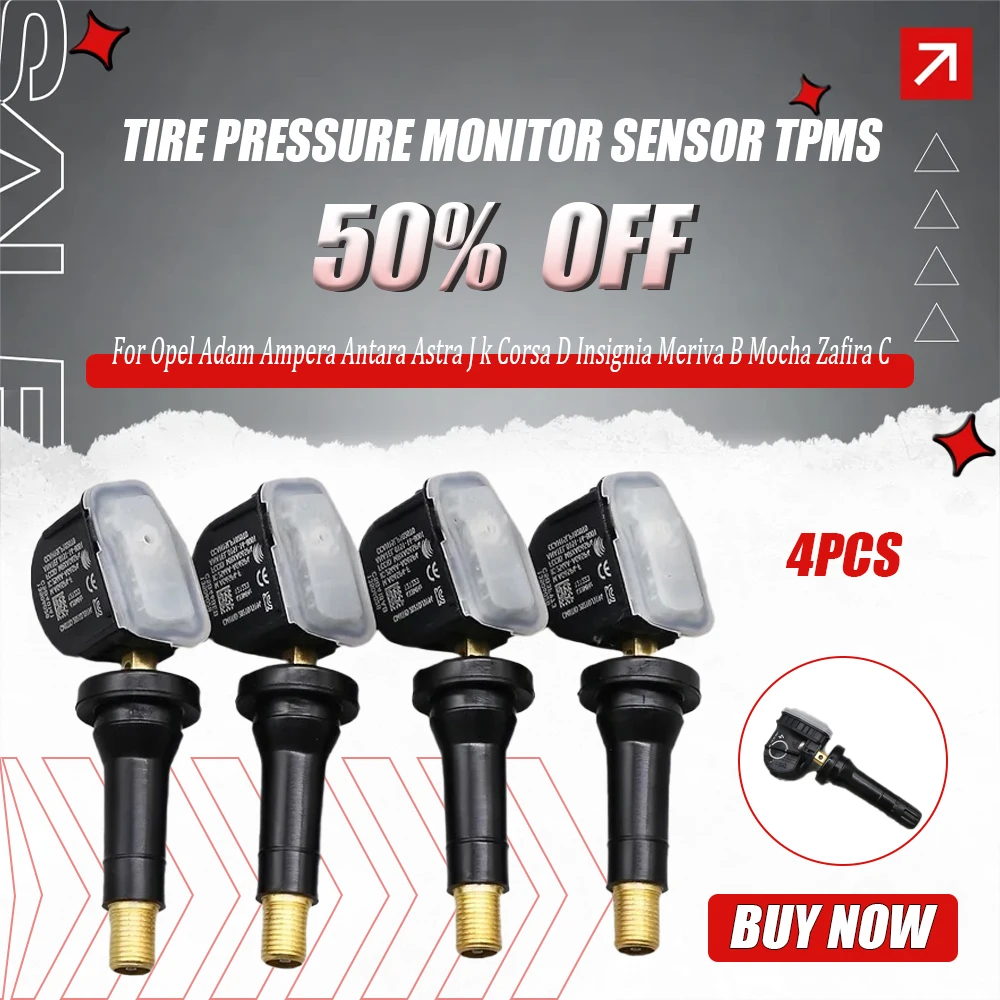 

4Pcs Tire Pressure Monitor Sensor TPMS 13506028 for Opel Adam Ampera Antara Astra J k Corsa D Insignia Meriva B Mocha Zafira C