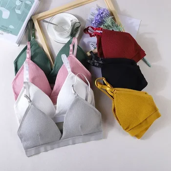 여성용 요가 스포츠 브라, 삼각형 컵 속옷, 통기성 포장 튜브 탑, 섹시한 뷰티 백, 조절 가능한 슬링 브라 조끼