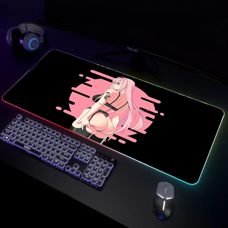 

Zero Two LED Gaming Mousepads Large Backlight Desk Mat 39.3x19.6in Gamer Mousepad RGB Mouse Pad Luminous Mouse Mat