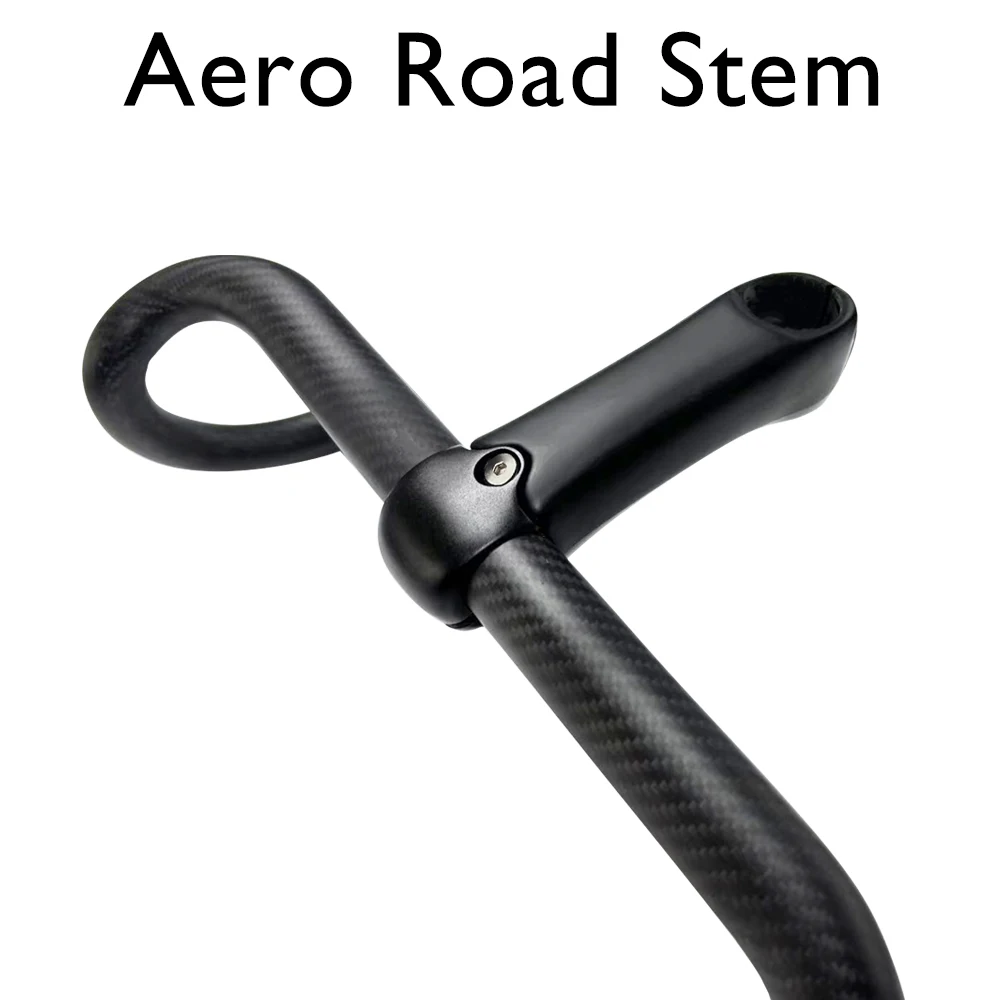 Carbon Aero Road Bike Stem -17° to -7° Adjustable, 31.8mm GPS Computer Mount, Lightweight AngleFit System for Racing/Cyclocross