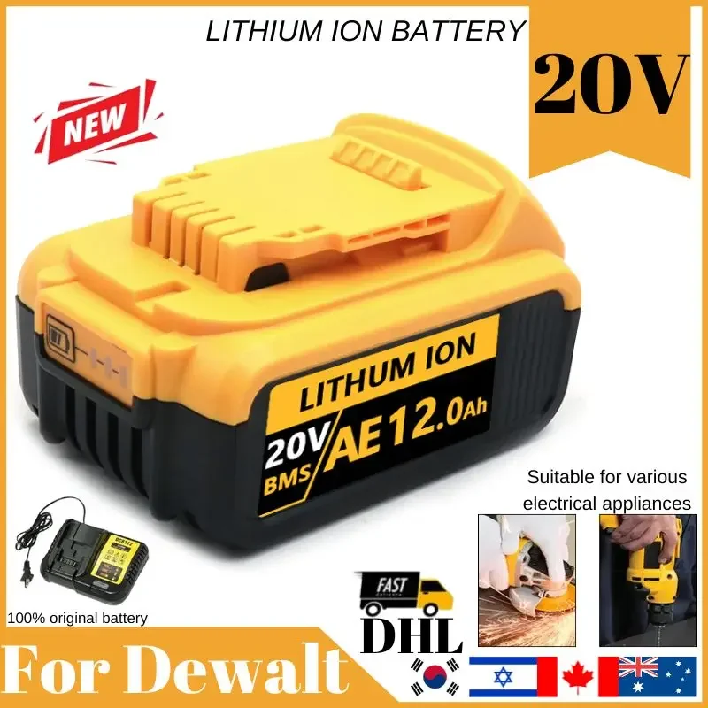 

DCB200 20V 6.0Ah/8.0Ah/12.0Ah Lithium Replacement Battery For Dewalt Tool 18V DCB184 DCB200 DCB180 DCB181 DCB182 DCB201 DCB206