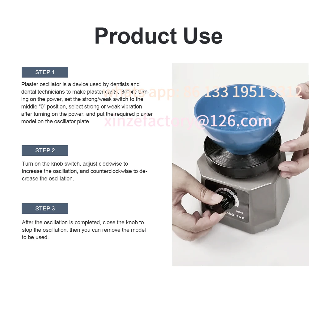 맞춤형 치과 진동판 진동 테이블 고출력 치과 진동기 4인치 소형 원형 석고 진동기 미끄럼 방지 L