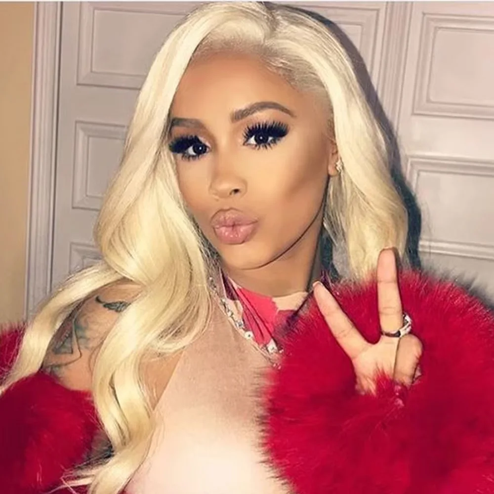 

220% Density Body Wave 613 Blonde 13x4 Lace Front Human Hair Wig Honey Blonde 13x6 HD Transparent Lace Frontal Brazilian Wigs For Women