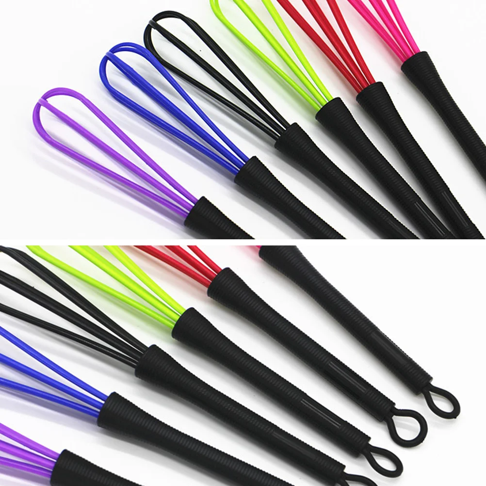 6PCS Hair Dye Stirrer Hair Coloring Whisk Cream Mixer for Salon Barber Hairdressing (Blue, Purple, Pink, Black, Red, Green)