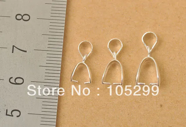 60PCS 3 Size S-M-L  925 Sterling Silver Findings Bail Connector Bale Pinch Clasp 925 Sterling Silver Pendant Fittings Bail
