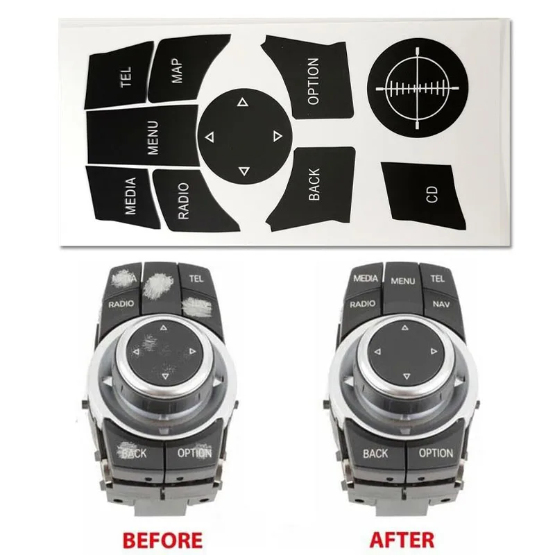 Suitable For BMW 3 Series 5 Series E63 E64 E70 E71 E72 E81 E82 E83 E84 E90 F01 F02 F03 F04 Auto IDrive Button Repair Sticker Kit