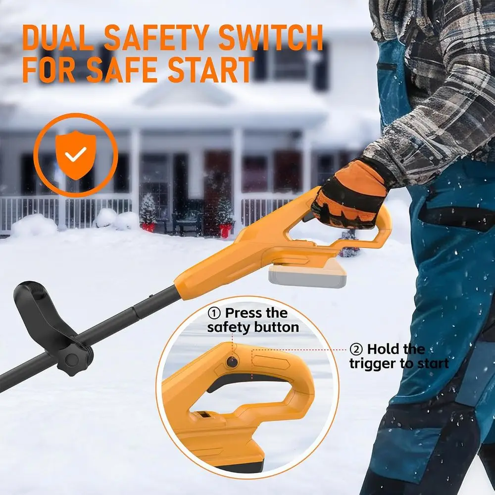 12 draadloze elektrische sneeuwblazers, 20V MAX-compatibel, max. 16FT worp, 7 heldere diepte voor oprit en terras