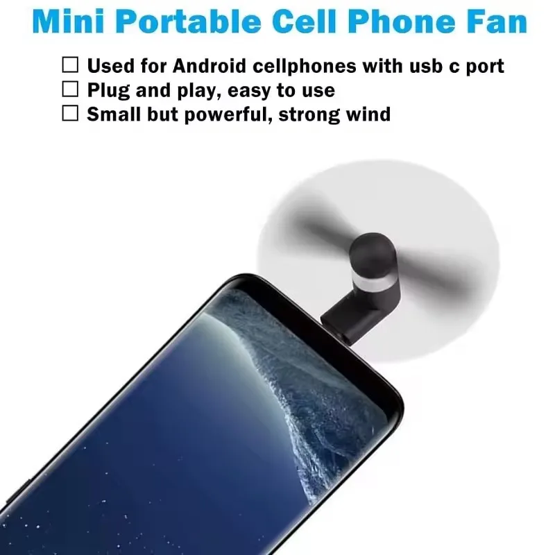 Mini ventilador USB portátil para teléfono móvil, ventilador tipo C, dispositivos geniales, ventiladores de refrigeración para Macbook Pro, teléfono móvil Android, 1 Uds.