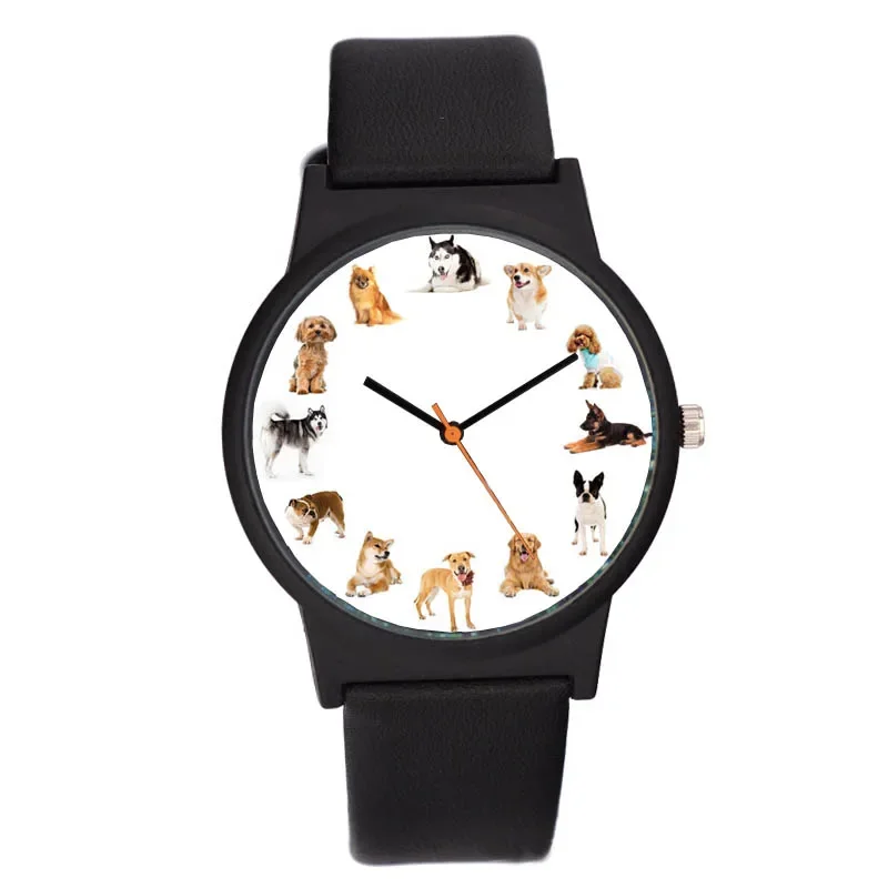 A3309 lovely dog watch animal printed leather casual quartz women creative watches ladies wristwatches