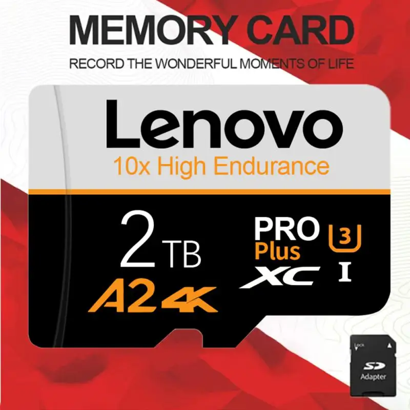 بطاقة Lenovo-Micro TF SD ، بطاقة SD صغيرة ، بطاقة ذاكرة فلاش للهاتف ، طائرة درون ، تابلت ، 2 ، من من من من من من نوع GB ، جيجابايت ، فئة 10 ، جيجابايت