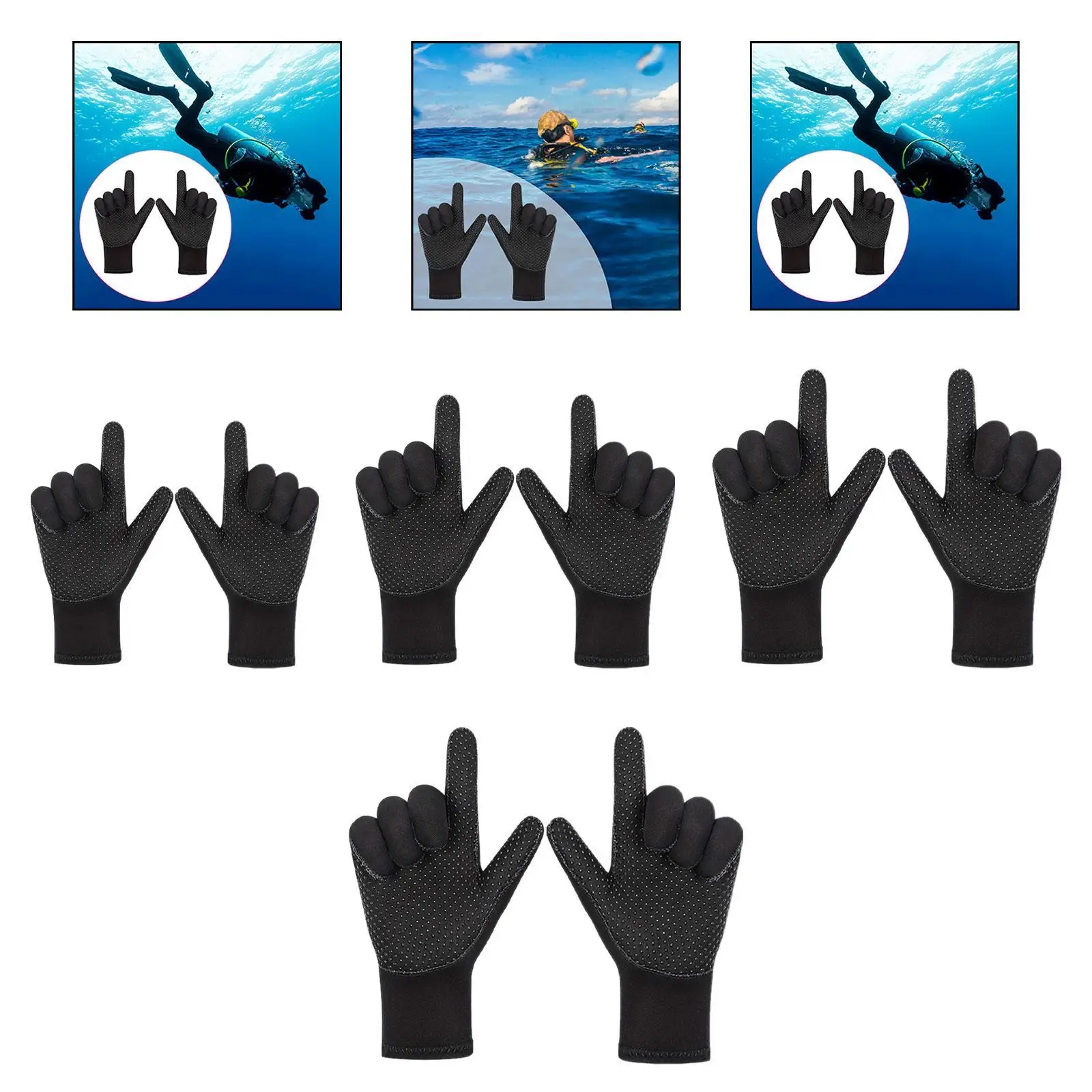 3 مللي متر قفازات النيوبرين عدم الانزلاق الدفء قفازات الغوص بذلة قفازات للبالغين التجديف التجديف الغوص الرياضات المائية اكسسوارات