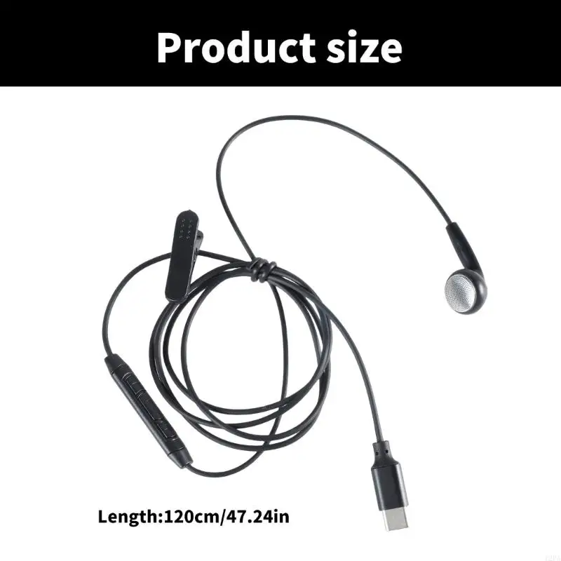 5HA Type C Earphone Single-Side Earphone Earbud Single-Ear Earbud with Microphone