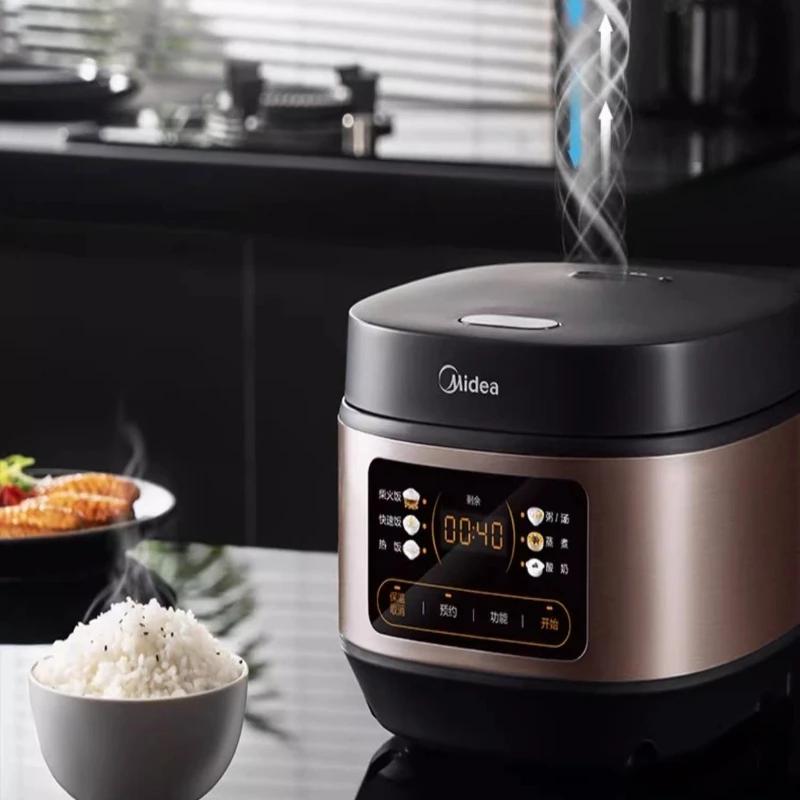 

Мощная рисоварка, большая емкость 4 л с цифровой панелью, металлическая внутренняя кастрюля для ровного нагрева, семейный кухонный инструмент