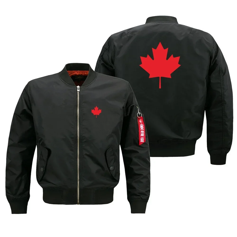 Chaqueta Bomber MA1 Militar para Hombre con Bandera de Canadá, Cortavientos, Estilo Béisbol, Ropa para Hombre
