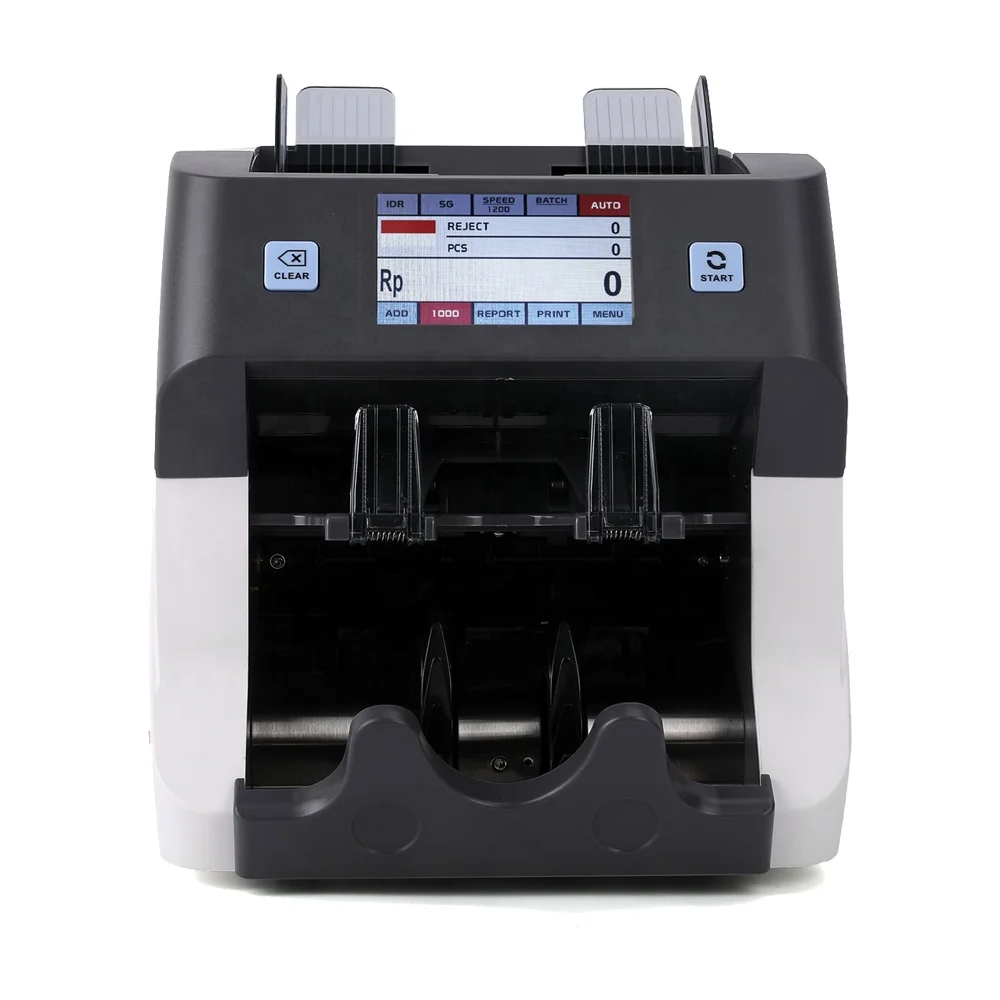 

CL-208C Two Pockets Cis Banknote Cash Value Counter Thermal Print Currency Counting Machine Cash Bill Counter
