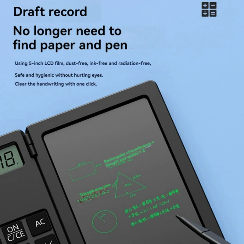 آلة حاسبة محمولة مع لوحة كتابة ، 12 رقمًا ، شاشة LCD ، سطح المكتب ، المكتب ، المدرسة ، المنزل