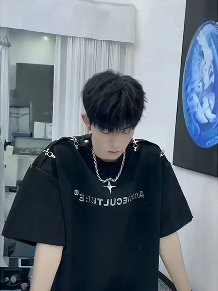 

Мужская футболка American Sle Heavy Aircraft Blue с маленьким воротником, подплечниками и дизайном Sensation Trend B...