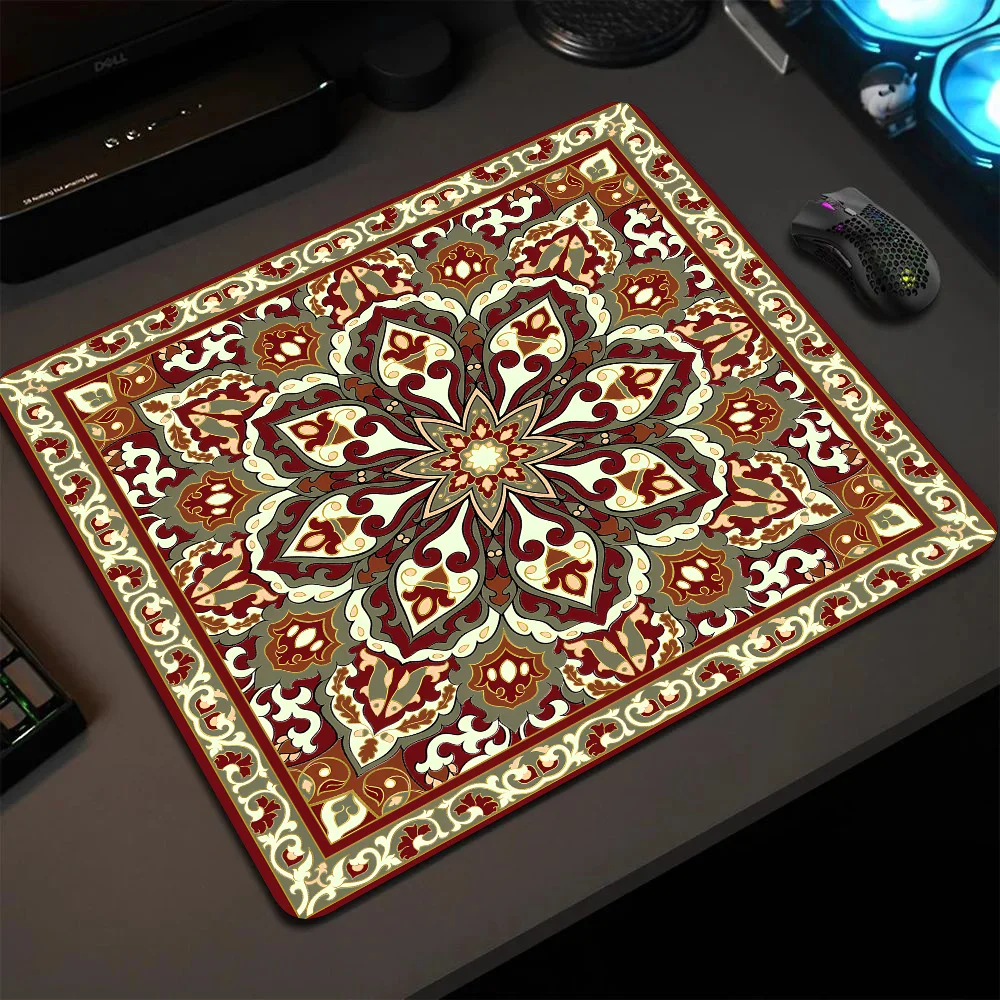 Persian Carpet Floral Pattern Mousepad Small LockEdge Mouse Pad For Gamers Computer Desk Pad Rectangular Anti-slip Rubber