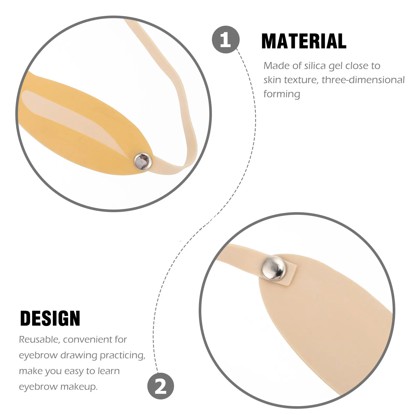 10Pcs Eyebrow Practice Skin Head-Worn Training Cover Premium Reusable Lightweight Artificial Fake Skin for Beginner Makeup
