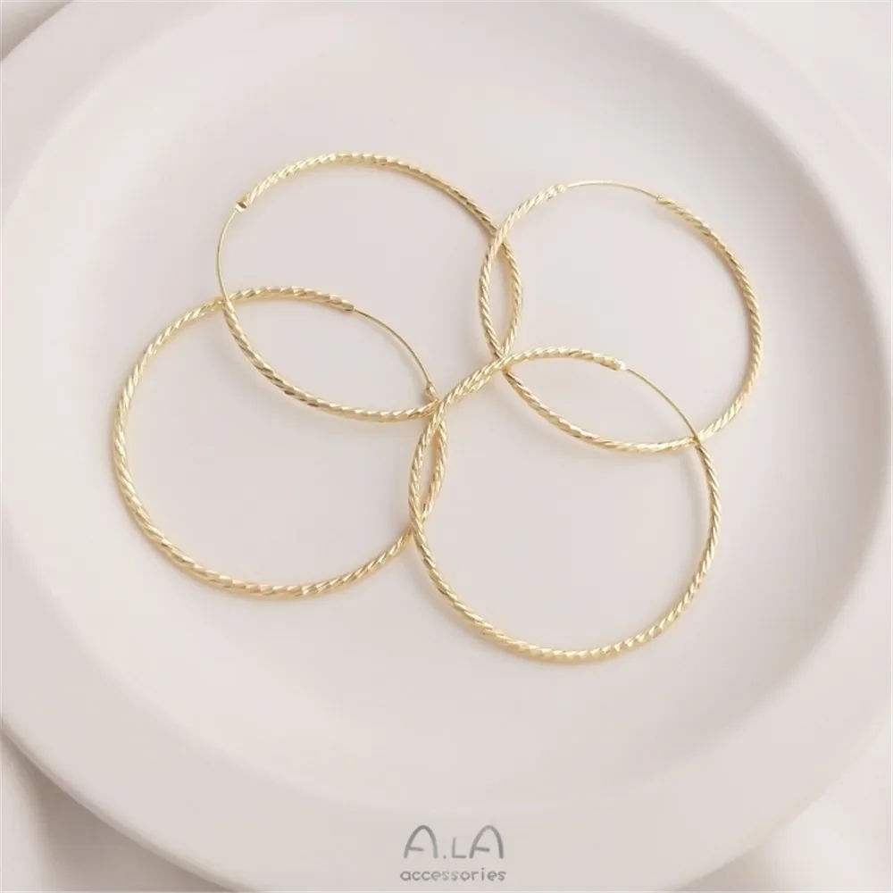 

Plain ring simple Fashion Earrings 14K Gold color protection Earrings light luxury temperament net red metal gold-plated earring