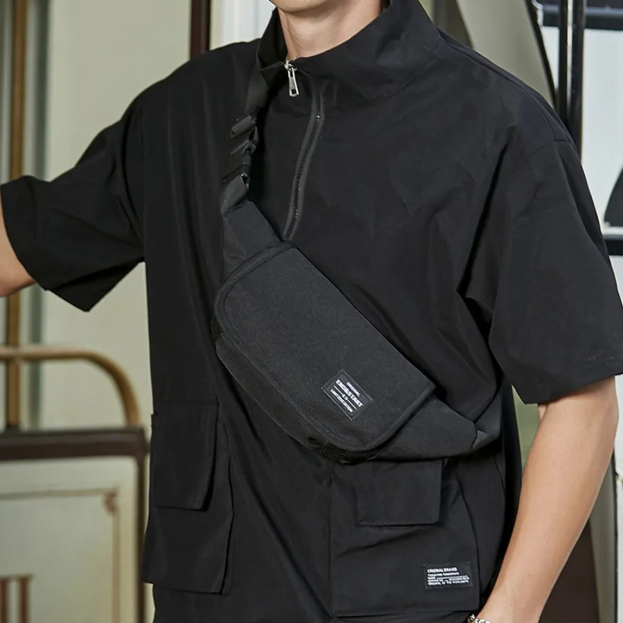 

【Новый стиль】Мужская нагрудная сумка, водонепроницаемая мужская поясная сумка, японская повседневная спортивная сумка для активного отдыха, модная корейская сумка для езды на велосипеде.