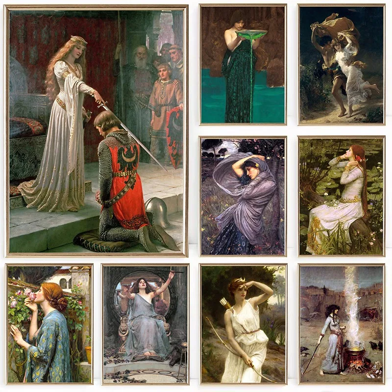Pre-Raphaelite Victorian Woman Portrait Vintage Poster Females John William Waterhouse Canvas Painting Wall Art Room Home Decor