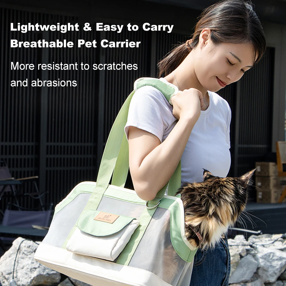 Portable Cat Bag Breathable Pet Bag Wear-resistant Outing Bag Dogs and Cats Shoulder Bag Pet Carrier Anti-scratch Large Capacity