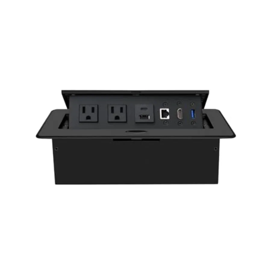 Conference Table Power Hub Pop up Power Outlet with 20W Type-C PD Fast Charging HDMI 4K Multiport Office Desk Charging Station