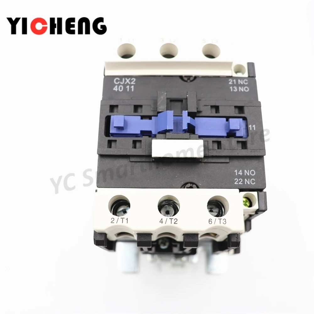 

AC contactor 40A 3P+1NO and 1NC Rail installation lc1d CJX2-4011 1 normally open contact and 1 normally closed contact