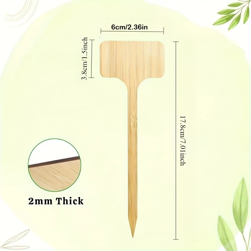 50/100pcs Extra Long Bamboo Plant Stakes 17.8 Cm Plant Labels for Outdoor Use Plant Tags & Identification Stakes for Gardening
