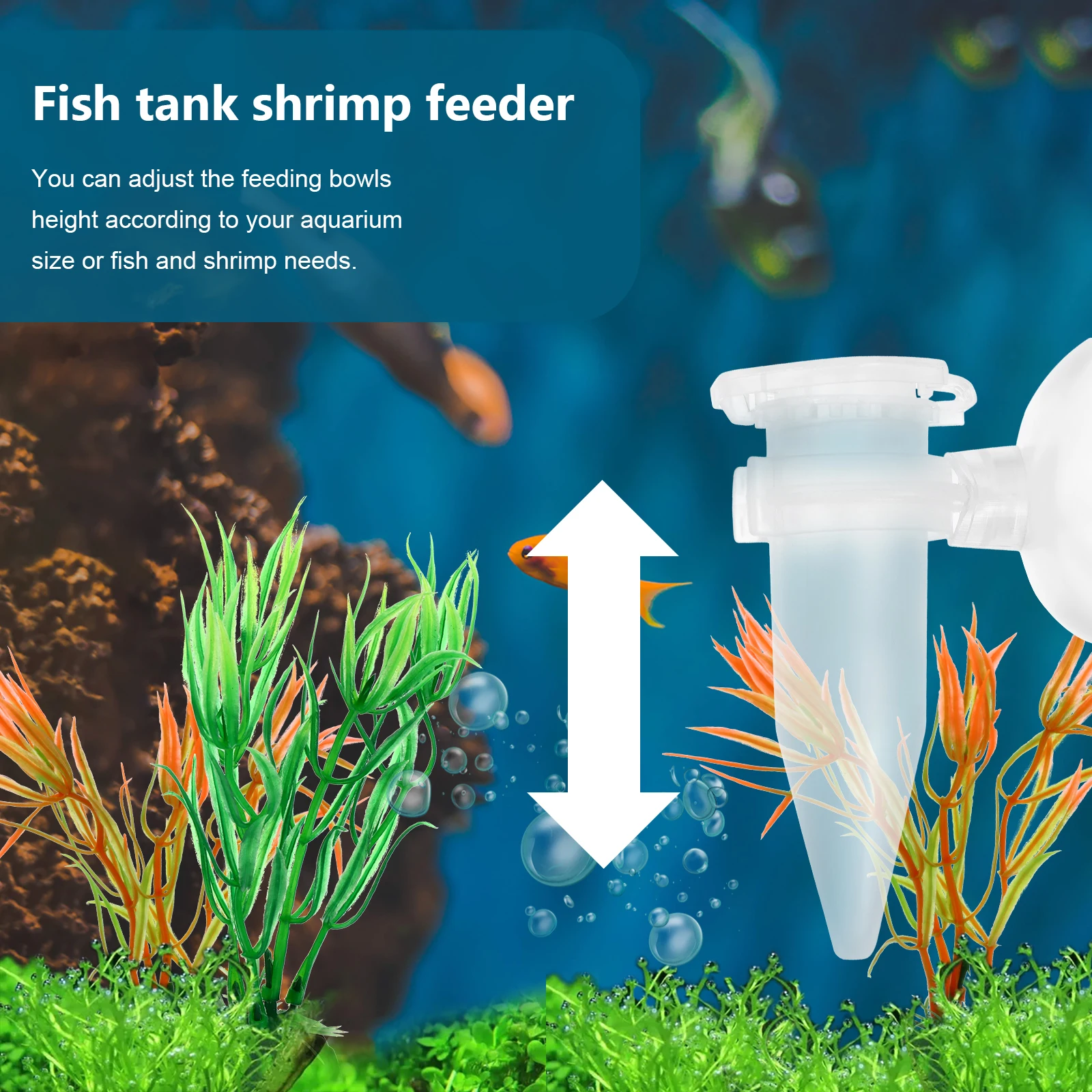 

5Pcs Mini Shrimp Hatchery Feeder Tube Aquarium Automatic Fish Tank Feeder Adjustable Suction Cup Plastic Shrimp Dropper