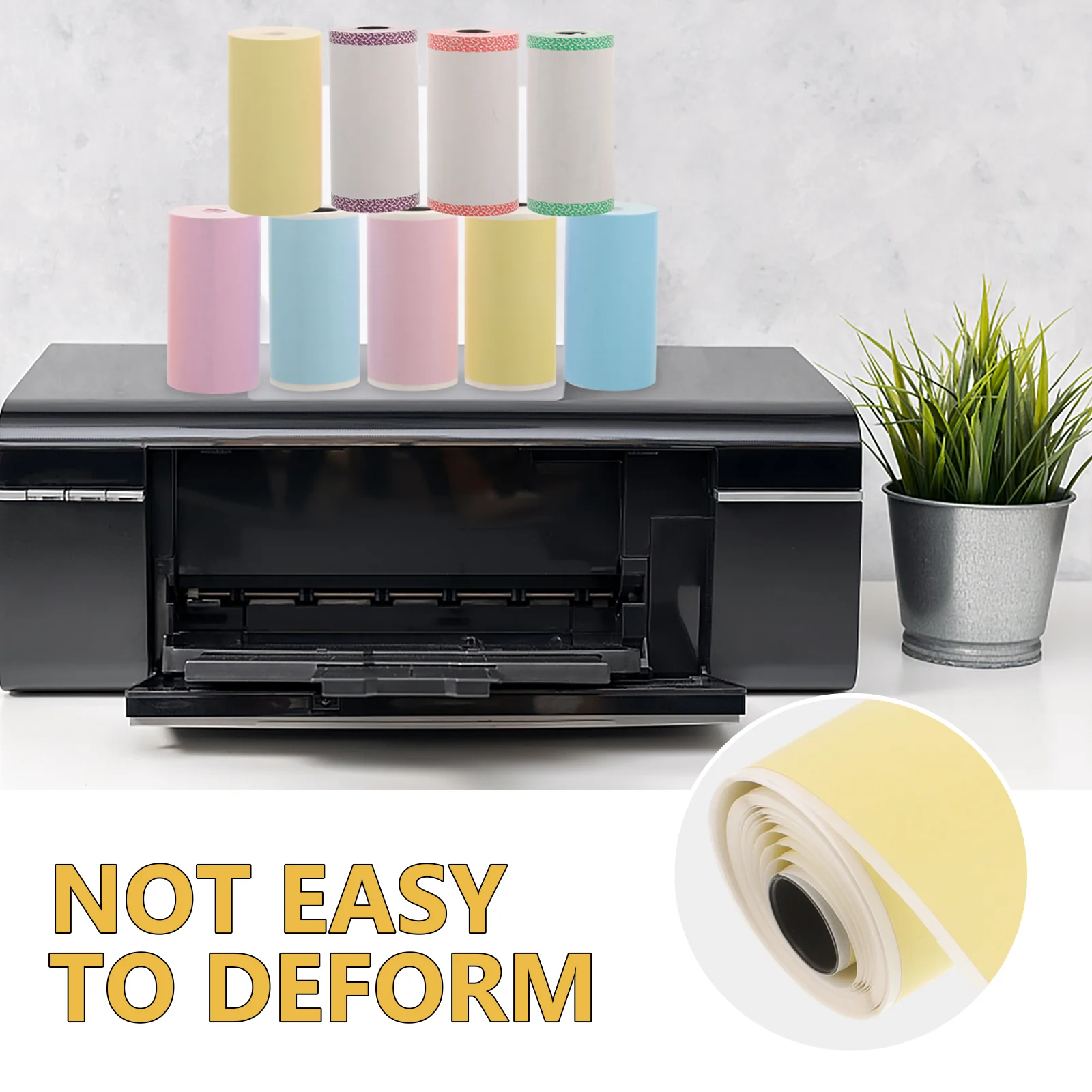 9 Rolls Thermal Paper Printer Sticker Mini Printers Self Adhesive Label Stickers