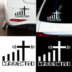 OFK  Connected Cross WiFi Christian Car Vehicle Reflective Decals Sticker Decoration Creative WiFi Icon Design Car Sticker