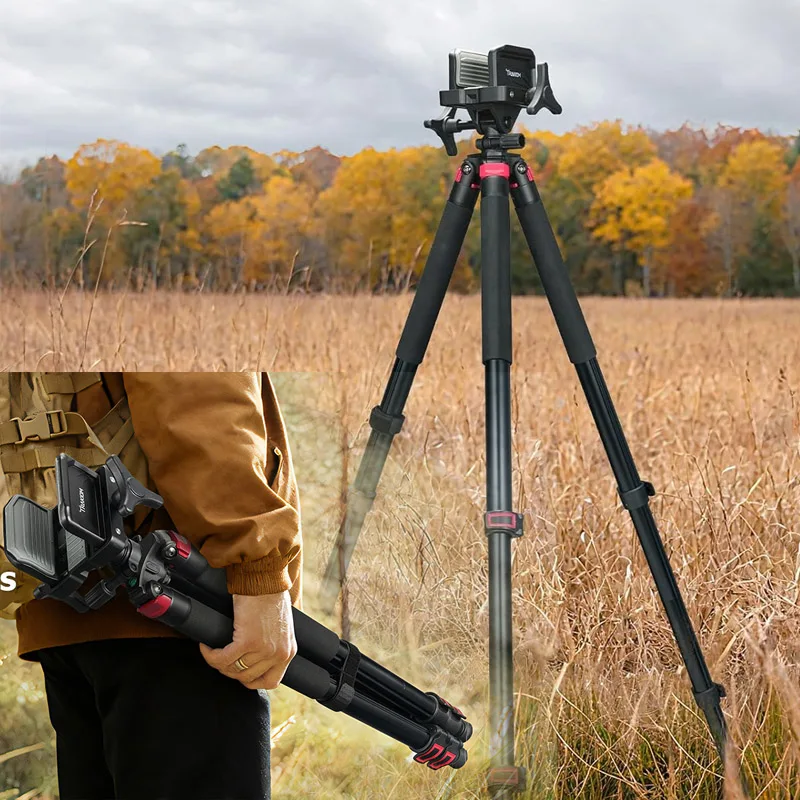 

Clamping Tripod Rest with Sturdy Aluminum Frame Lightweight Provides Stability Adjustable Legs for Outdoors
