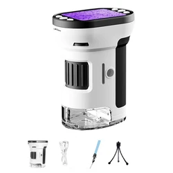AA46 1000X Handheld Microscope For Kids 4K 2.0In Screen Rechargeable Pocket Digital Microscopes Magnifying Lenses Microscope
