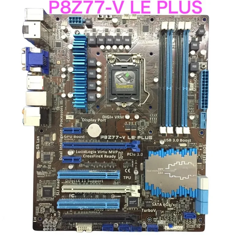 Suitable For ASUS P8Z77-V LE PLUS Motherboard P8Z77-V LE VGA HDMI LGA1155 DDR3 ATX Z77 Mainboard 100% Tested OK Fully Work