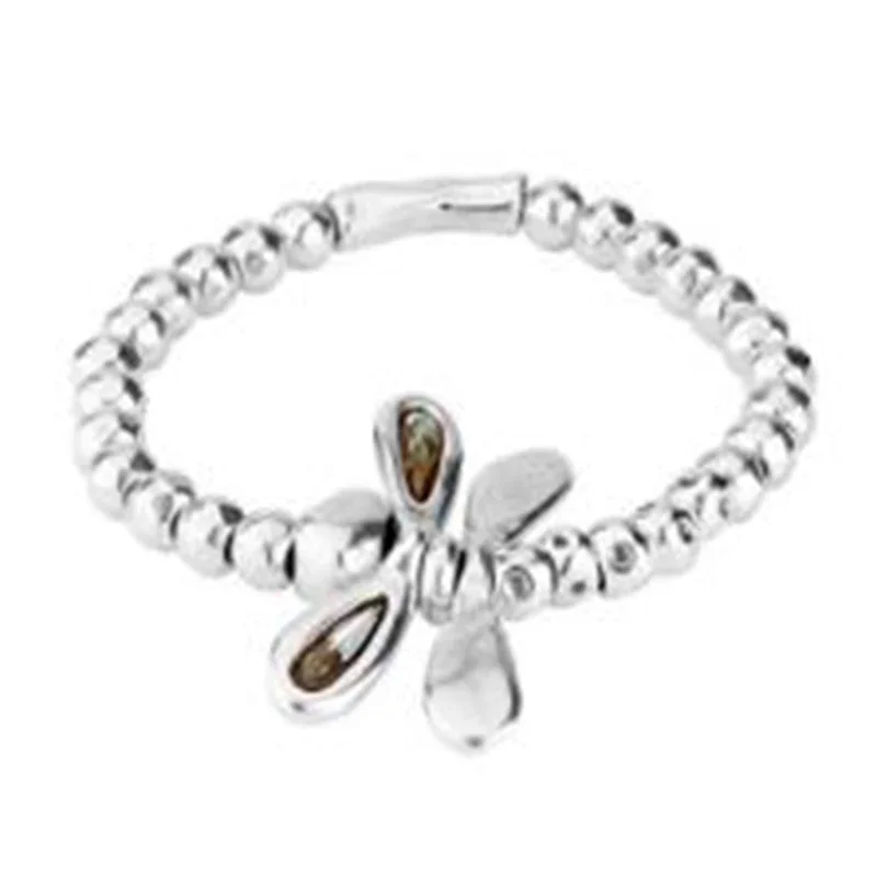 

Top new fit UNO DE 50 fashion electroplating 925 silver 14k gold charm white butterfly bracelet niche popular jewelry gift