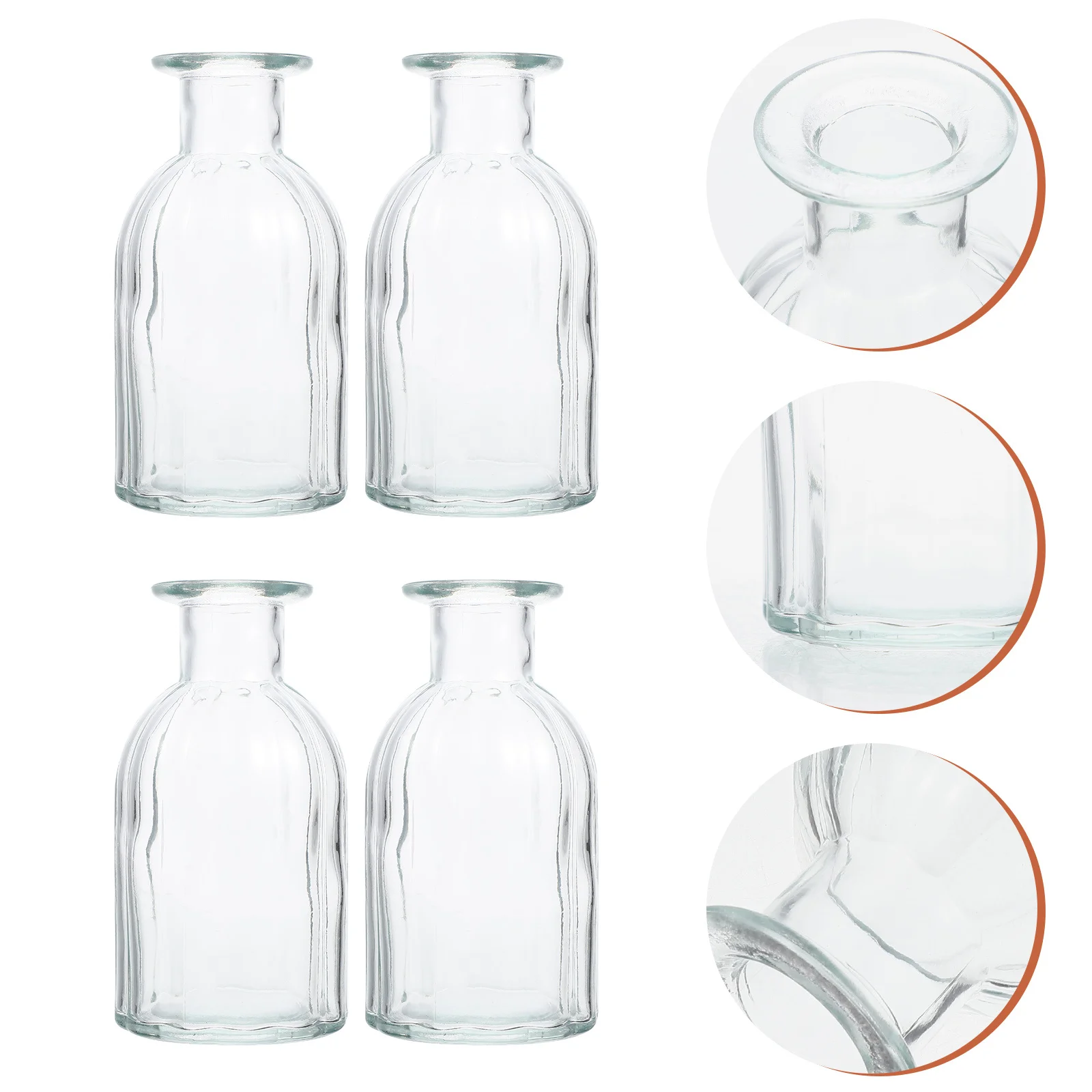 

4Pcs Glass Vase Set Simple Design Plant Holder for Kitchen Restaurant Bar Mini Vases for Dried Flowers Arrangement Decoration