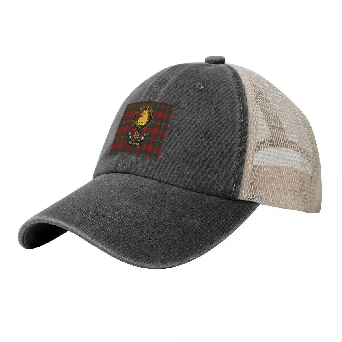 

Scottish MacGregor Clan Tartan and Crest Products Baseball Cap black Big Size Hat Hat Beach Caps For Men Women's