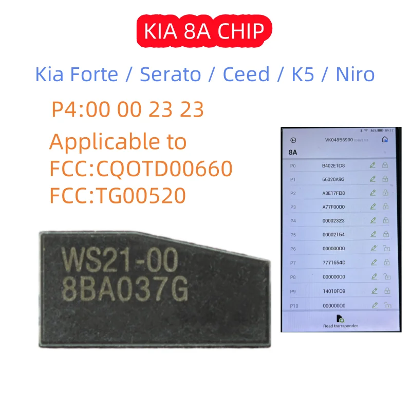 

AC08021 Original New Transponder 8A Chip For Kia